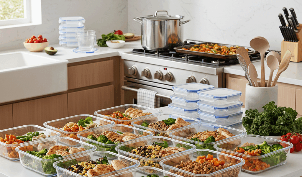 Batch cooking meal prep containers