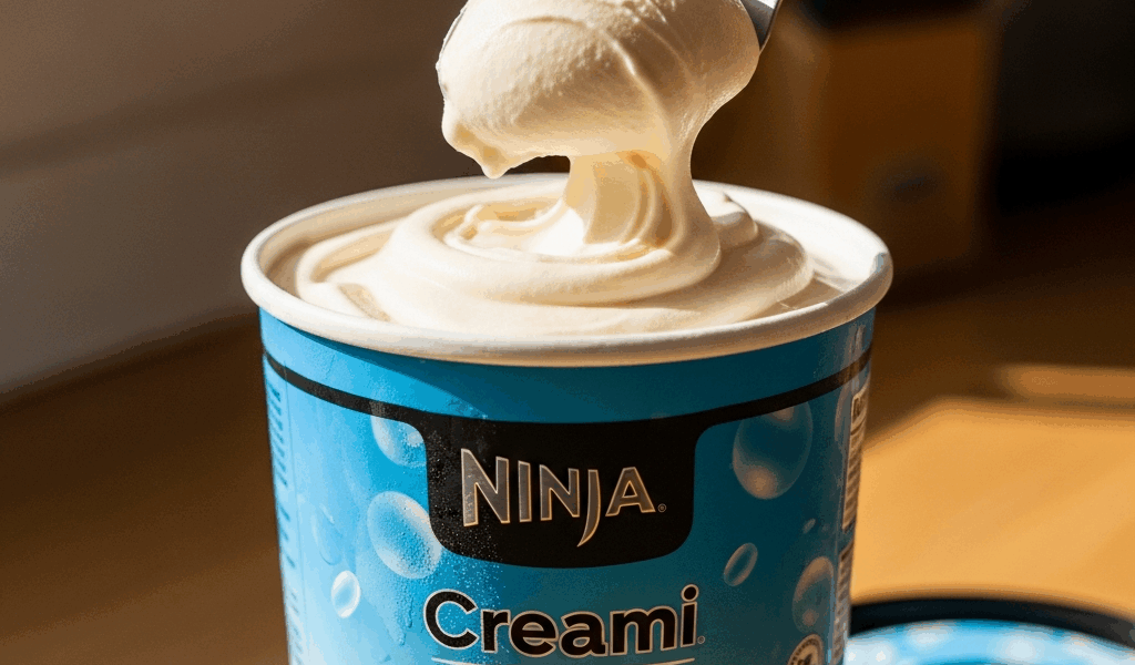 close up photograph of a ninja creami ice cream maker pint c 20260527 065506
